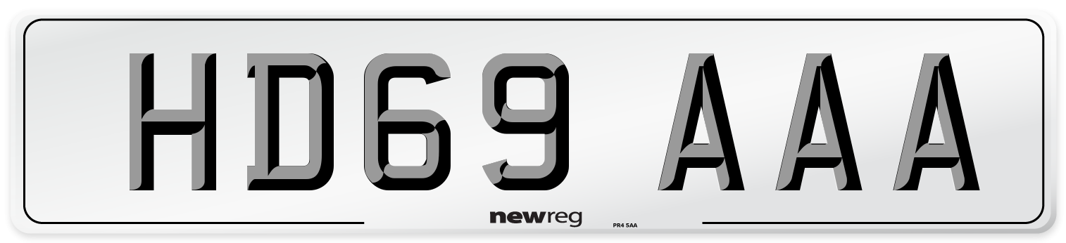HD69 AAA Number Plate from New Reg